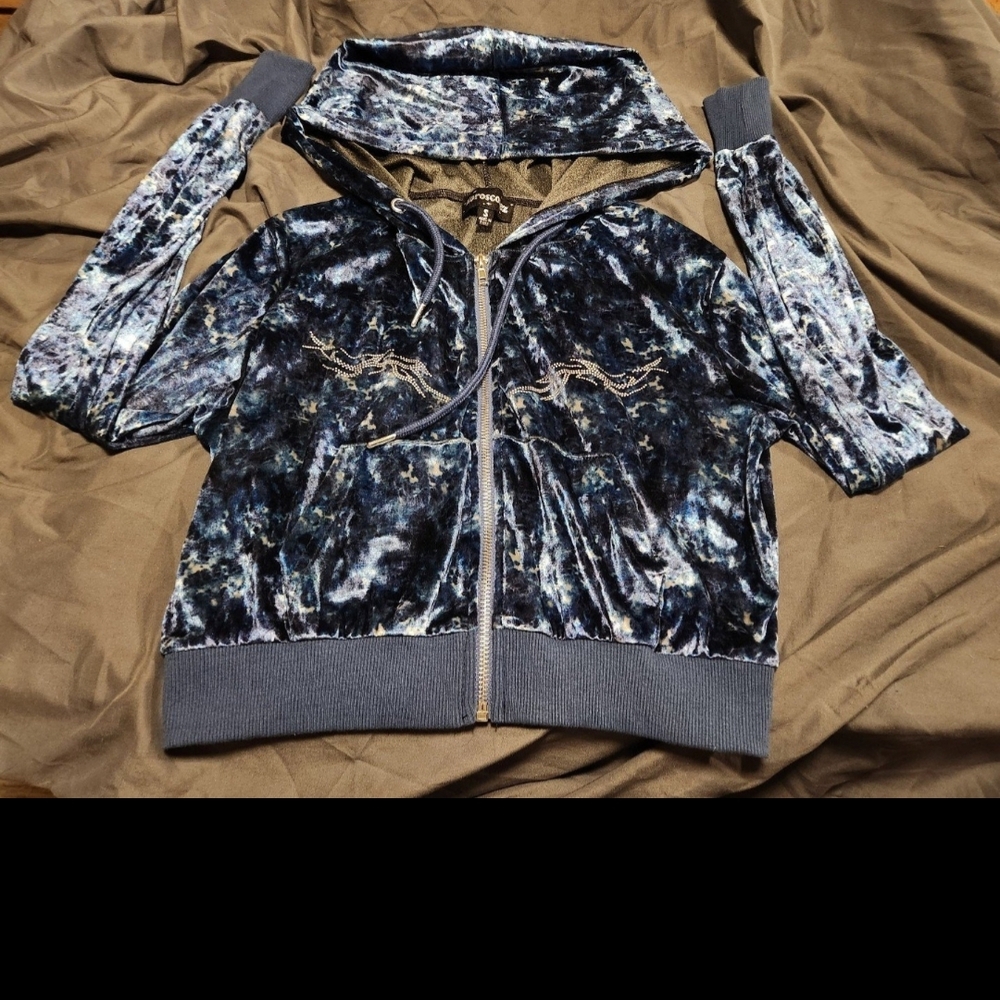 Womens Dolls Kill Horoscopes Love For Libra Velour Hoodie Sz Small Pearlized